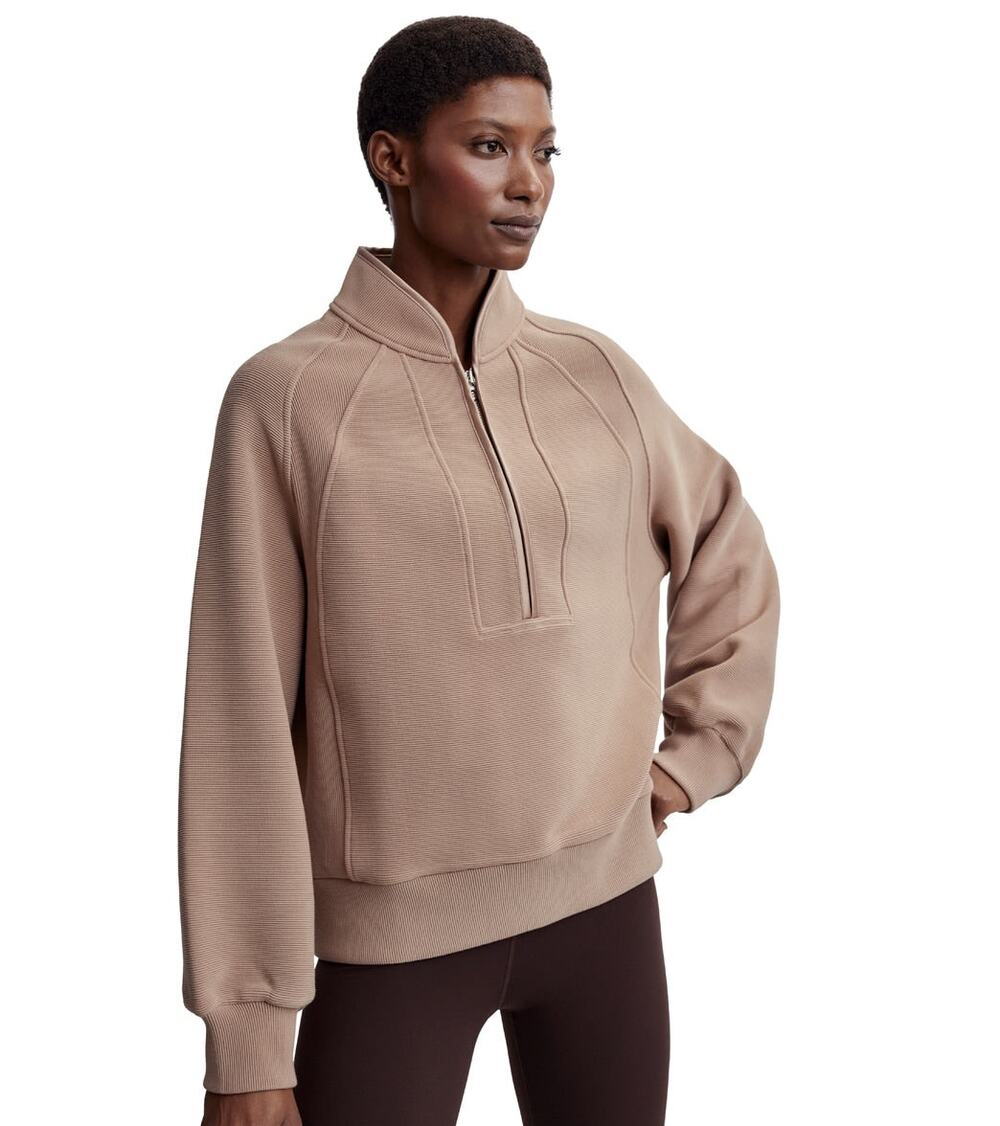 Varley Cortina Half Zip Sweatshirt in Portabella - Size: Small